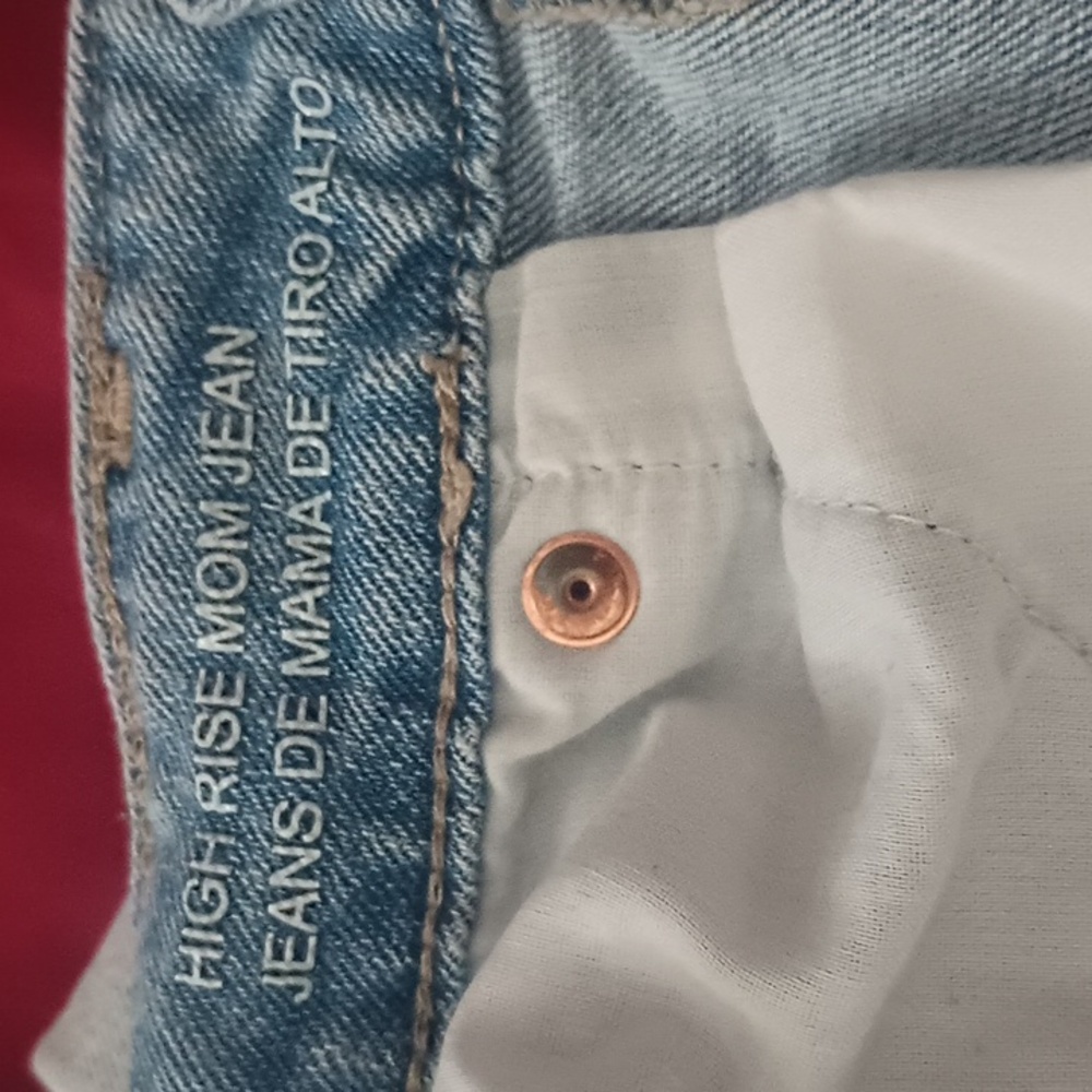 Wild Fable Blue Distressed Skinny Jeans Size 12 High Rise Mom Jeans Like New 👖 - Picture 10 of 10
